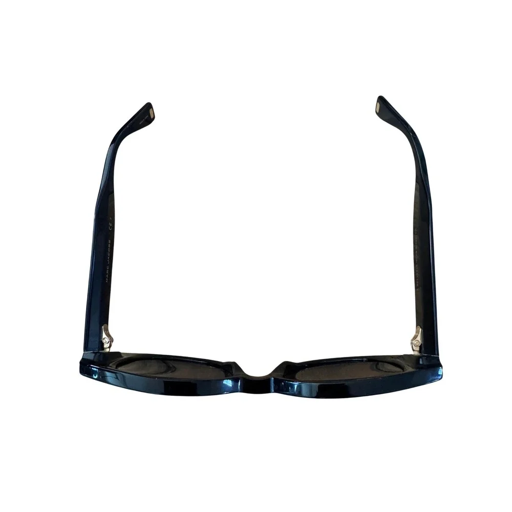 Marc Jacobs Black Oversized Round Sunglasses MARC 488/S Gold Hardware with Case
